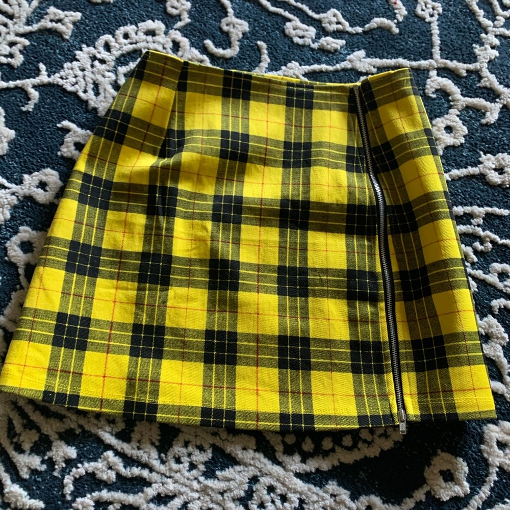 Yellow plaid skirt